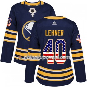 Buffalo Sabres Dresy Robin Lehner 40 2017-2018 USA Flag Fashion Modrá Adidas Authentic - Dámské